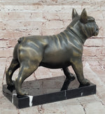 Bronze Bulldog Sculpture on Marble Base – Dog Lover Gift Decor