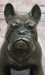 Bronze Bulldog Sculpture on Marble Base – Dog Lover Gift Decor