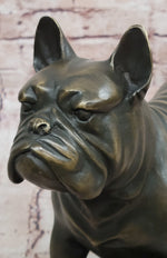Bronze Bulldog Sculpture on Marble Base – Dog Lover Gift Decor