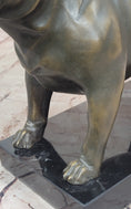 Load image into Gallery viewer, Bronze Bulldog Sculpture on Marble Base – Dog Lover Gift Decor

