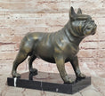 Load image into Gallery viewer, Bronze Bulldog Sculpture on Marble Base – Dog Lover Gift Decor
