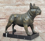 Bronze Bulldog Sculpture on Marble Base – Dog Lover Gift Decor