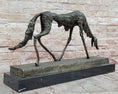 Load image into Gallery viewer, Abstract Surrealist Bronze Dog Sculpture Statue on Marble Base
