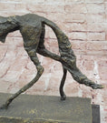 Load image into Gallery viewer, Abstract Surrealist Bronze Dog Sculpture Statue on Marble Base
