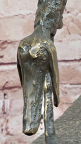 Load image into Gallery viewer, Abstract Surrealist Bronze Dog Sculpture Statue on Marble Base
