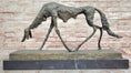 Load image into Gallery viewer, Abstract Surrealist Bronze Dog Sculpture Statue on Marble Base
