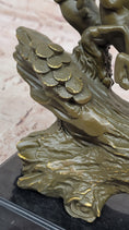 Load image into Gallery viewer, Eight Galloping Horses Bronze Sculpture on Marble Base Signed M. Lopez
