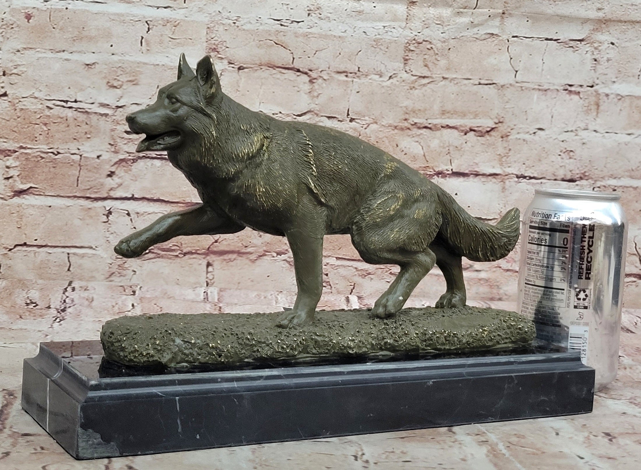 Bronze German Shepherd Statue – Guard Dog Sculpture Decor