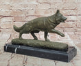 Load image into Gallery viewer, Bronze German Shepherd Statue – Guard Dog Sculpture Decor
