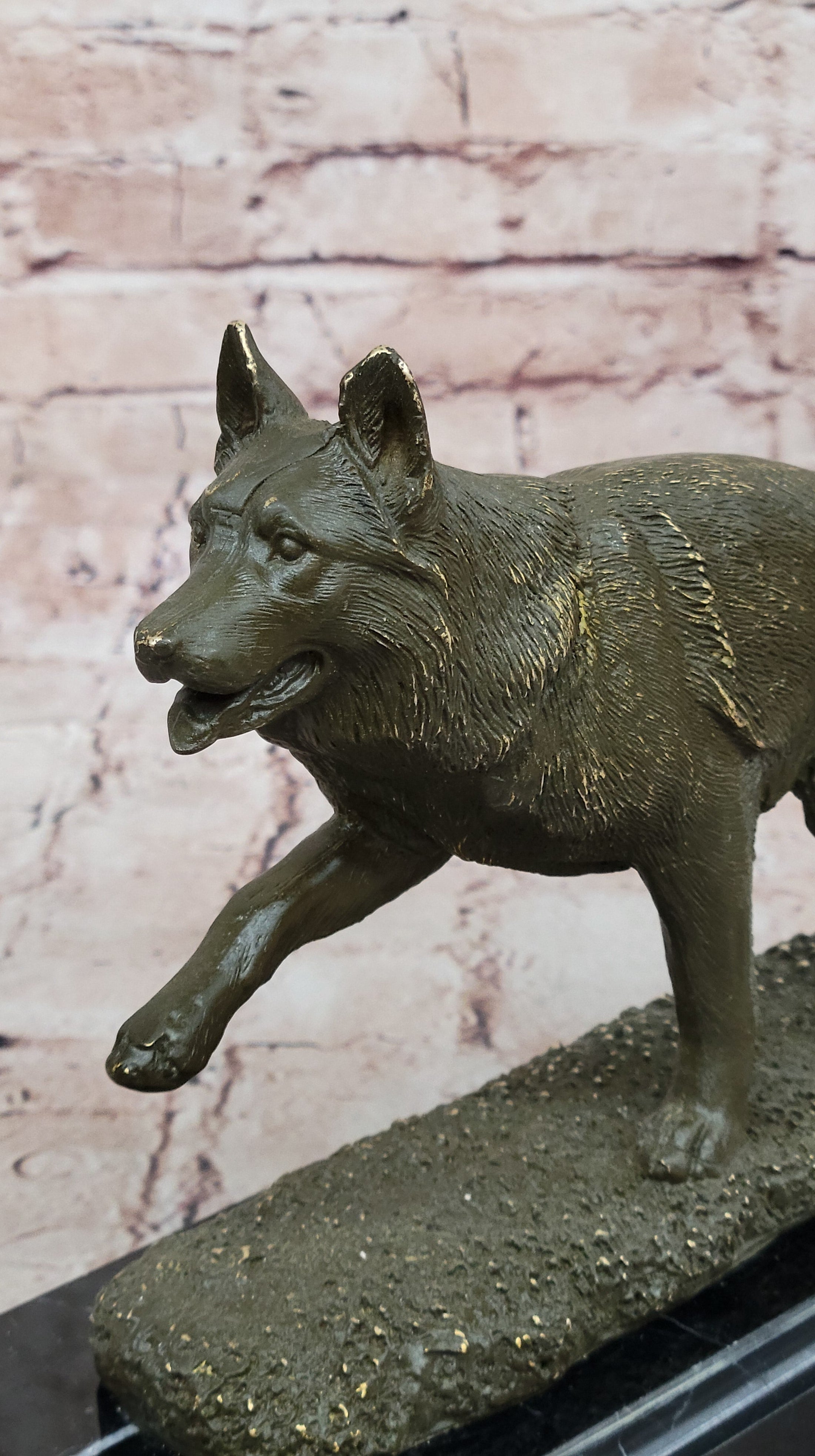 Bronze German Shepherd Statue – Guard Dog Sculpture Decor
