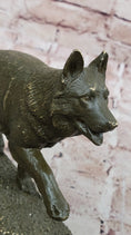 Load image into Gallery viewer, Bronze German Shepherd Statue – Guard Dog Sculpture Decor
