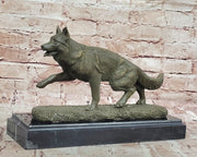 Bronze German Shepherd Statue – Guard Dog Sculpture Decor