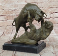 Load image into Gallery viewer, Bull and Bear Bronze Sculpture - Financial Market Symbol Animal Art
