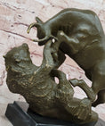 Load image into Gallery viewer, Bull and Bear Bronze Sculpture - Financial Market Symbol Animal Art
