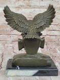 Load image into Gallery viewer, Bronze Eagle and Handshake Statue – Patriotic American Unity Sculpture
