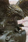 Load image into Gallery viewer, Bronze Eagle and Handshake Statue – Patriotic American Unity Sculpture
