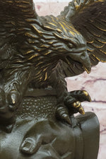 Bronze Eagle and Handshake Statue – Patriotic American Unity Sculpture
