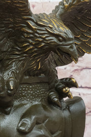 Bronze Eagle and Handshake Statue – Patriotic American Unity Sculpture