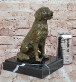 Sitting Retriever Bronze Sculpture - Golden Retriever Labrador Dog Art 