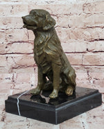 Sitting Retriever Bronze Sculpture - Golden Retriever Labrador Dog Art 