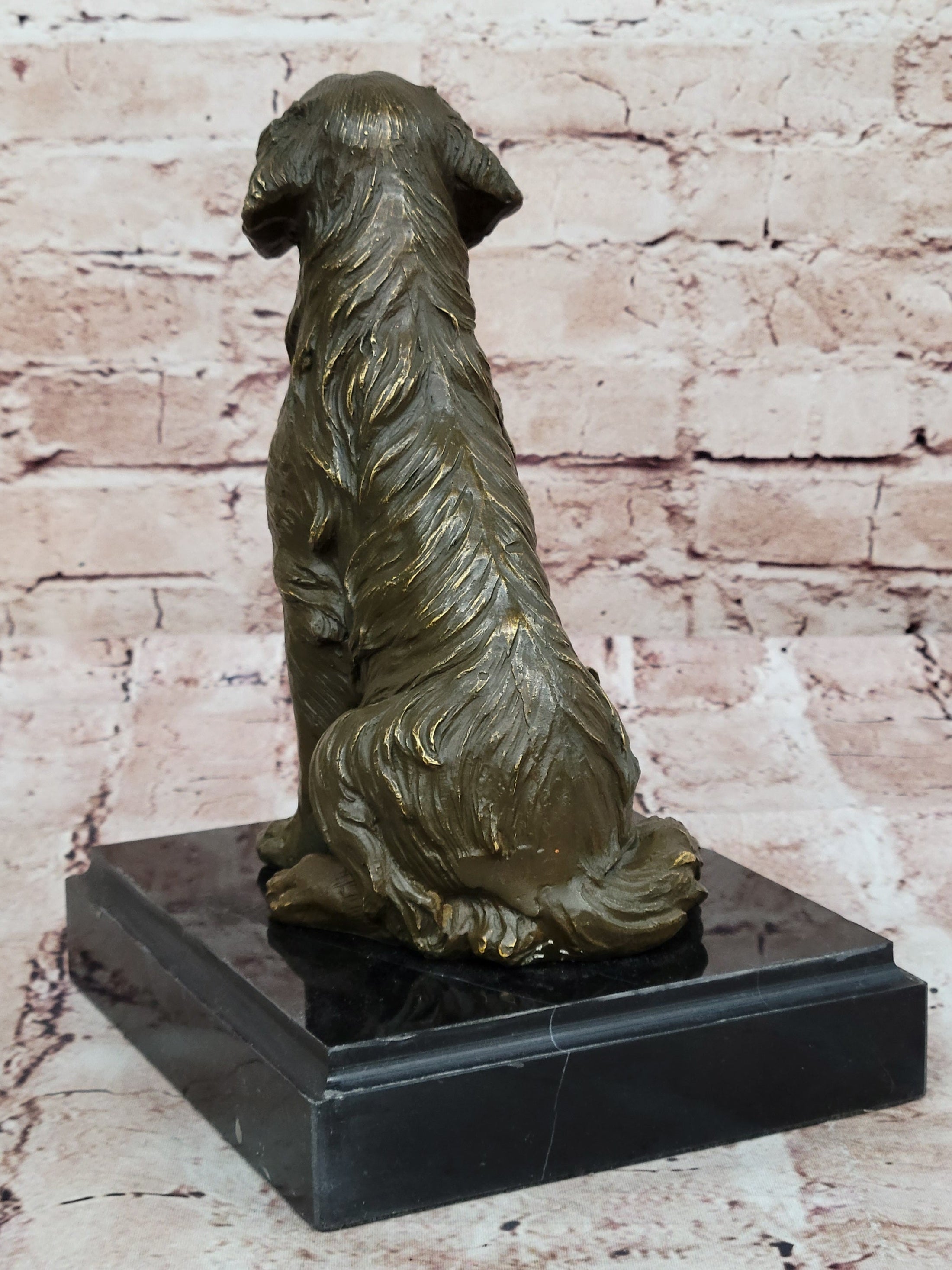 Sitting Retriever Bronze Sculpture - Golden Retriever Labrador Dog Art 