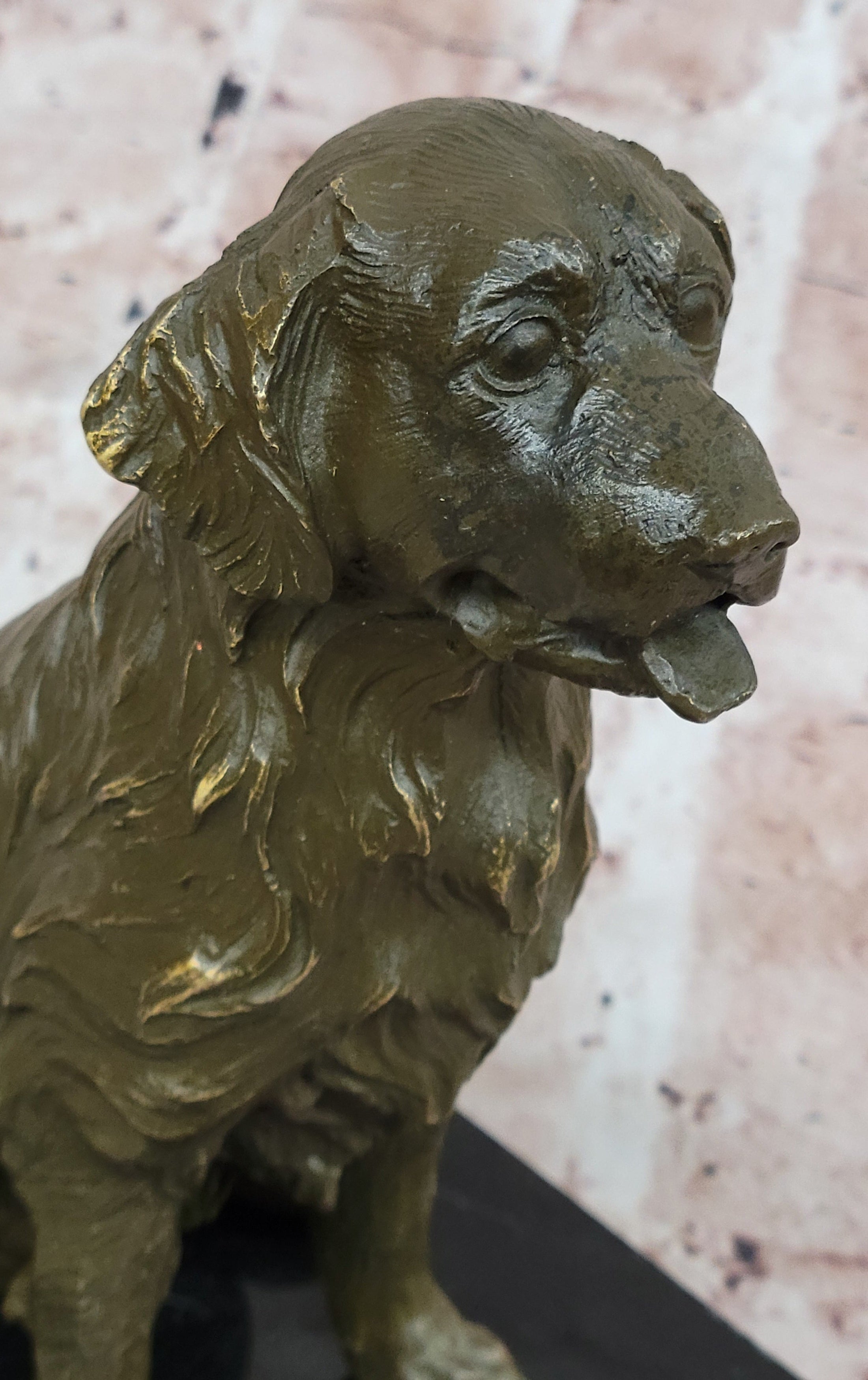 Sitting Retriever Bronze Sculpture - Golden Retriever Labrador Dog Art 