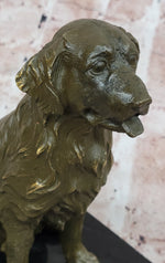 Sitting Retriever Bronze Sculpture - Golden Retriever Labrador Dog Art 