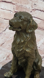 Sitting Retriever Bronze Sculpture - Golden Retriever Labrador Dog Art 