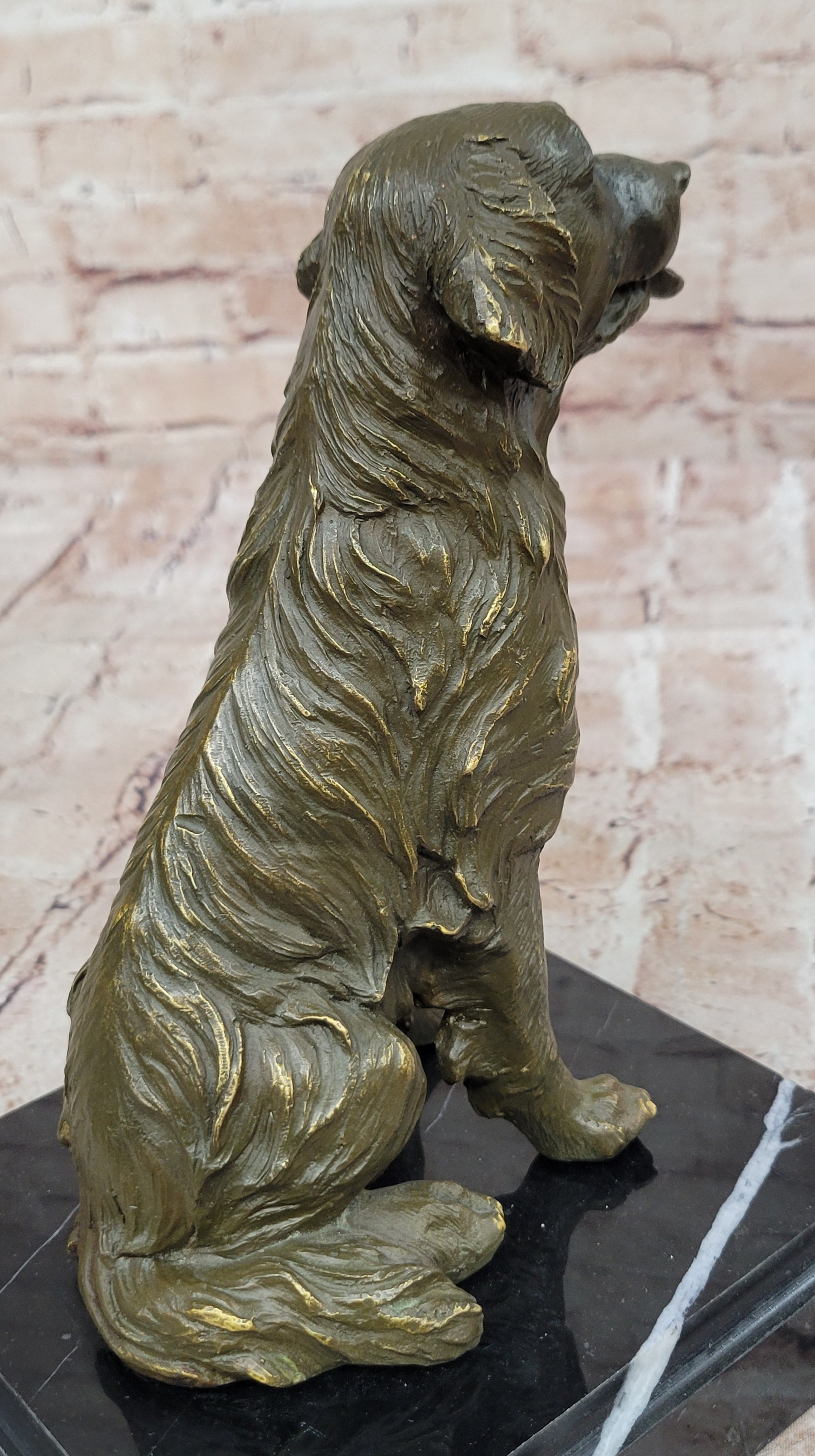 Sitting Retriever Bronze Sculpture - Golden Retriever Labrador Dog Art 