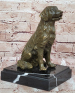 Sitting Retriever Bronze Sculpture - Golden Retriever Labrador Dog Art 