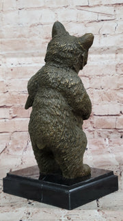 Bronze Bear Welcome Statue – Bear with Fish Cabin Decor