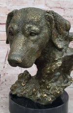 Bronze Labrador Retriever Dog Head Sculpture - Signed Original Art