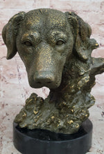 Bronze Labrador Retriever Dog Head Sculpture - Signed Original Art