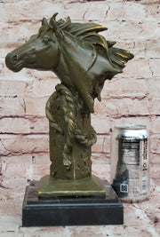 Bronze Horse Head Bust with Rope – Western Equestrian Sculpture