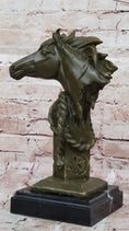 Load image into Gallery viewer, Bronze Horse Head Bust with Rope – Western Equestrian Sculpture

