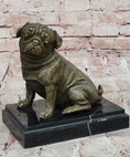 Load image into Gallery viewer, Sitting Pug Bronze Sculpture - Realistic Dog Breed Animal Art
