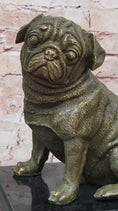 Load image into Gallery viewer, Sitting Pug Bronze Sculpture - Realistic Dog Breed Animal Art

