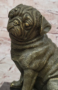 Load image into Gallery viewer, Sitting Pug Bronze Sculpture - Realistic Dog Breed Animal Art
