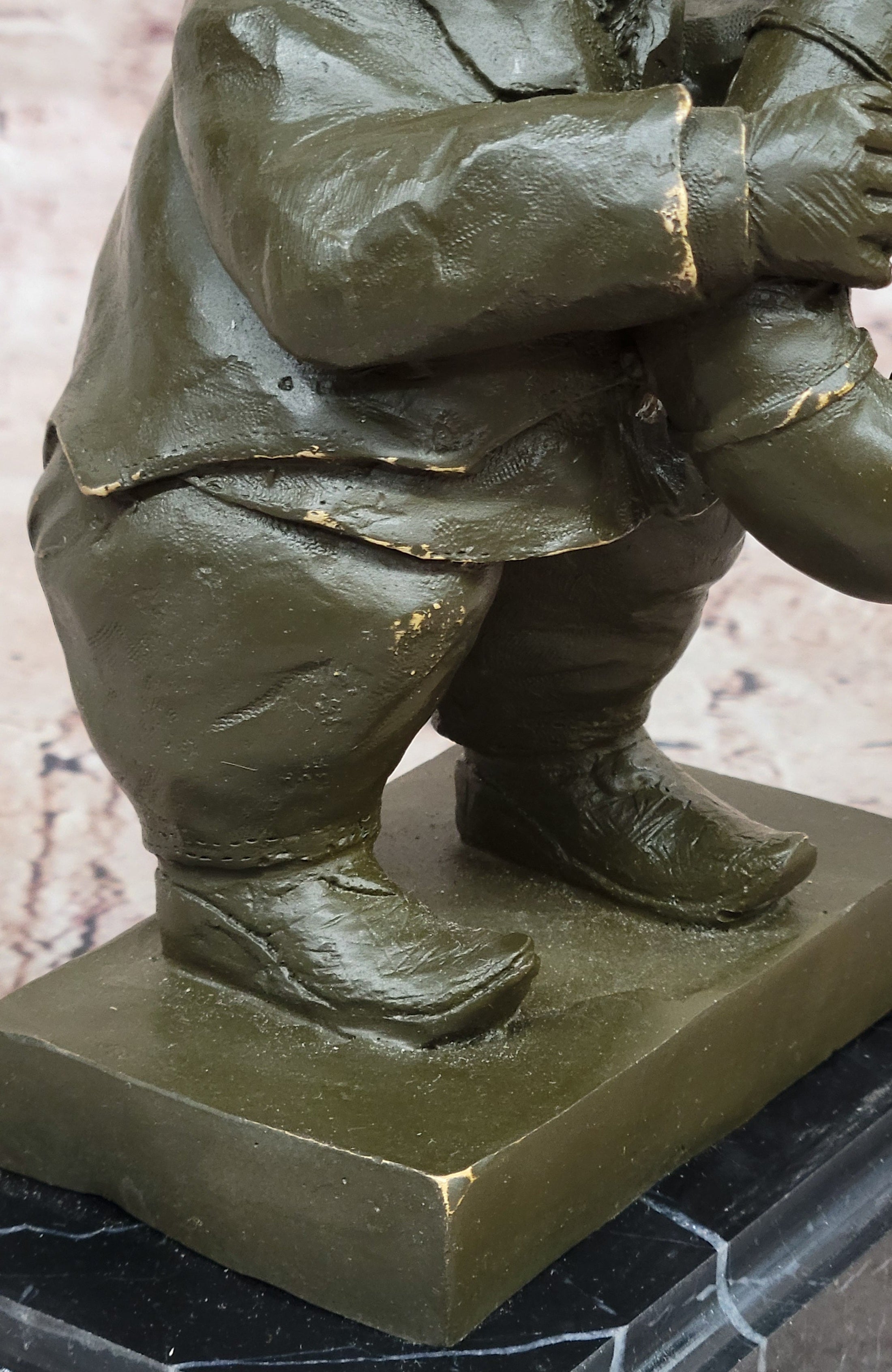 Bear Playing Saxophone Bronze Sculpture - Whimsical Animal Music Art