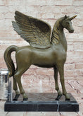 Load image into Gallery viewer, Bronze Pegasus Unicorn Statue – Mythical Winged Horse Sculpture
