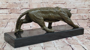 Roaring Bronze Tiger Sculpture on Marble Base – Wildlife Art 