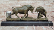 Bull and Bear Bronze Sculpture – Wall Street Market Duel Statue