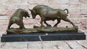 Bull and Bear Bronze Sculpture – Wall Street Market Duel Statue