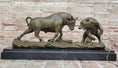 Load image into Gallery viewer, Bull and Bear Bronze Sculpture – Wall Street Market Duel Statue

