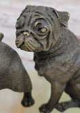 Load image into Gallery viewer, Bronze Bulldog & Pug Dog Figurines on Marble - Soap Dish Ashtray Handmade Art
