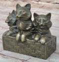 Load image into Gallery viewer, Three Cute Kittens Cats in a Flower Box - Bronze Sculpture Original Art by Milo
