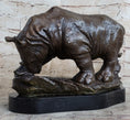 Load image into Gallery viewer, Signed Original Milo Rhinoceros African White Rhino Bronze Sculpture Figurine
