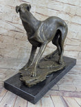Load image into Gallery viewer, Greyhound Whippet Slender Dog Bronze Metal Sculpture Statue Figure on Marble Base
