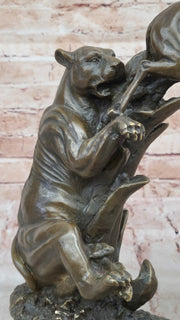 Bronze Statue Sculpture of Lion Hunting Gazelle Impala Handmade Art Decor Safari