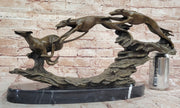 Bronze Greyhound Dog Racing Sculpture – Leaping Trio Original Art